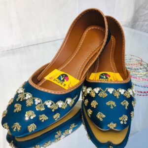 Embellished Teal Blue Khussa