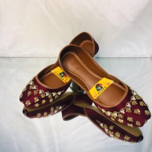 Embellished Maroon Khussa
