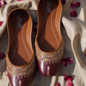 Embroidered Maroon Khussa