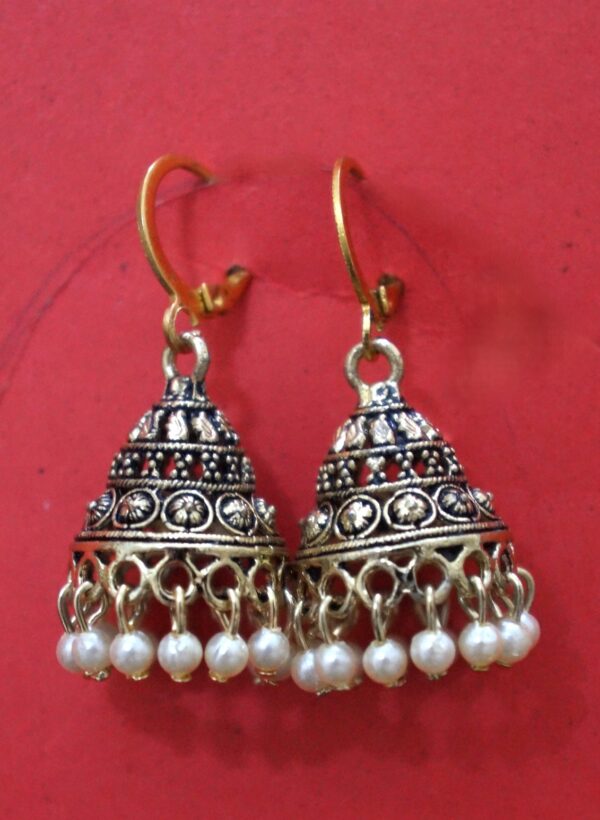 Golden White Jhumki