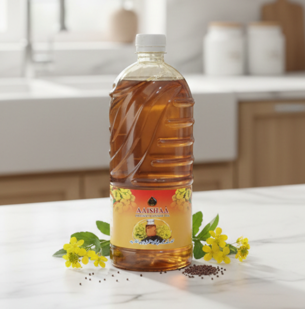 Aaishaa Organic Cold Pressed Mustard Oil – 1 Liter