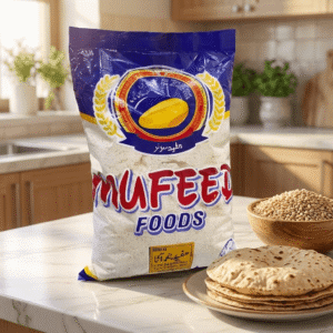 Mufeed Foods pure jo ka atta packaging showcasing whole grain barley flour